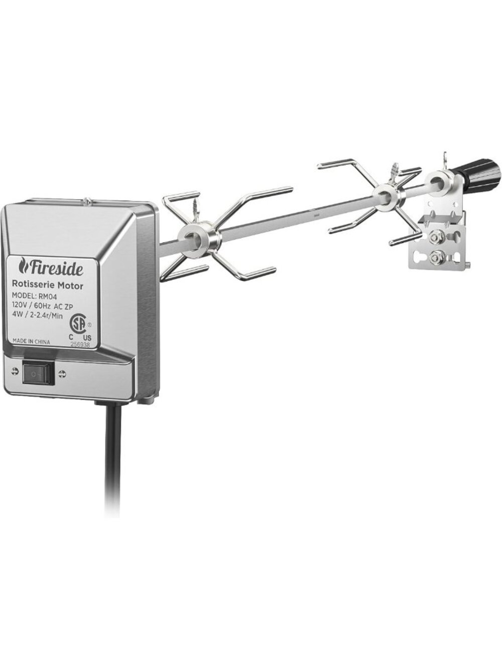 Stainless Steel Rotisserie Kit for Gas Grills - Electric Motor, Spit Rod & Meat
